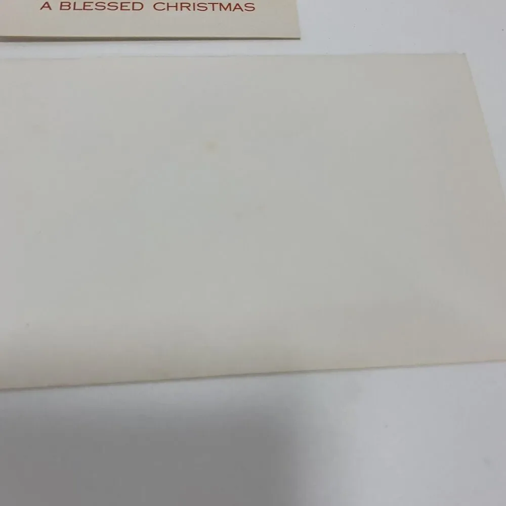 Pair vintage note cards Reproducta Co. USA Religious Children Christmas